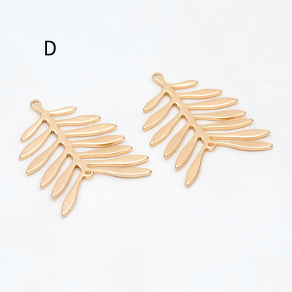 10pcs Gold/ Silver Tone Leaf Charm Pendants, Gold/ Rhodium plated Brass, Lead Nickel Free (GB-3057)