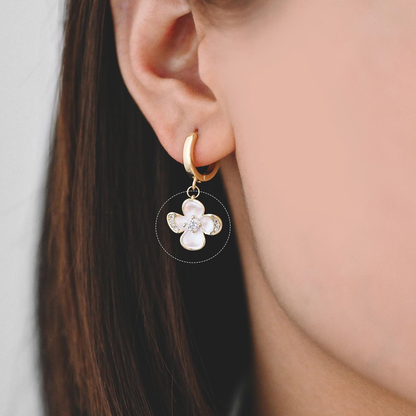 4pcs Gold/ Silver Tone Enamel Flower Charms, 18K Real Gold/ Rhodium plated Brass, Floral Earring Pendants (GB-3950)