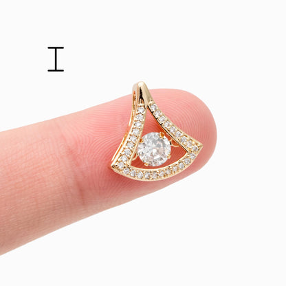 4pcs Gold/ Silver Tone Flower Leaf Charms , 18K Gold/ Rhodium plated Brass, Dainty Earring Pendants (GB-3118)