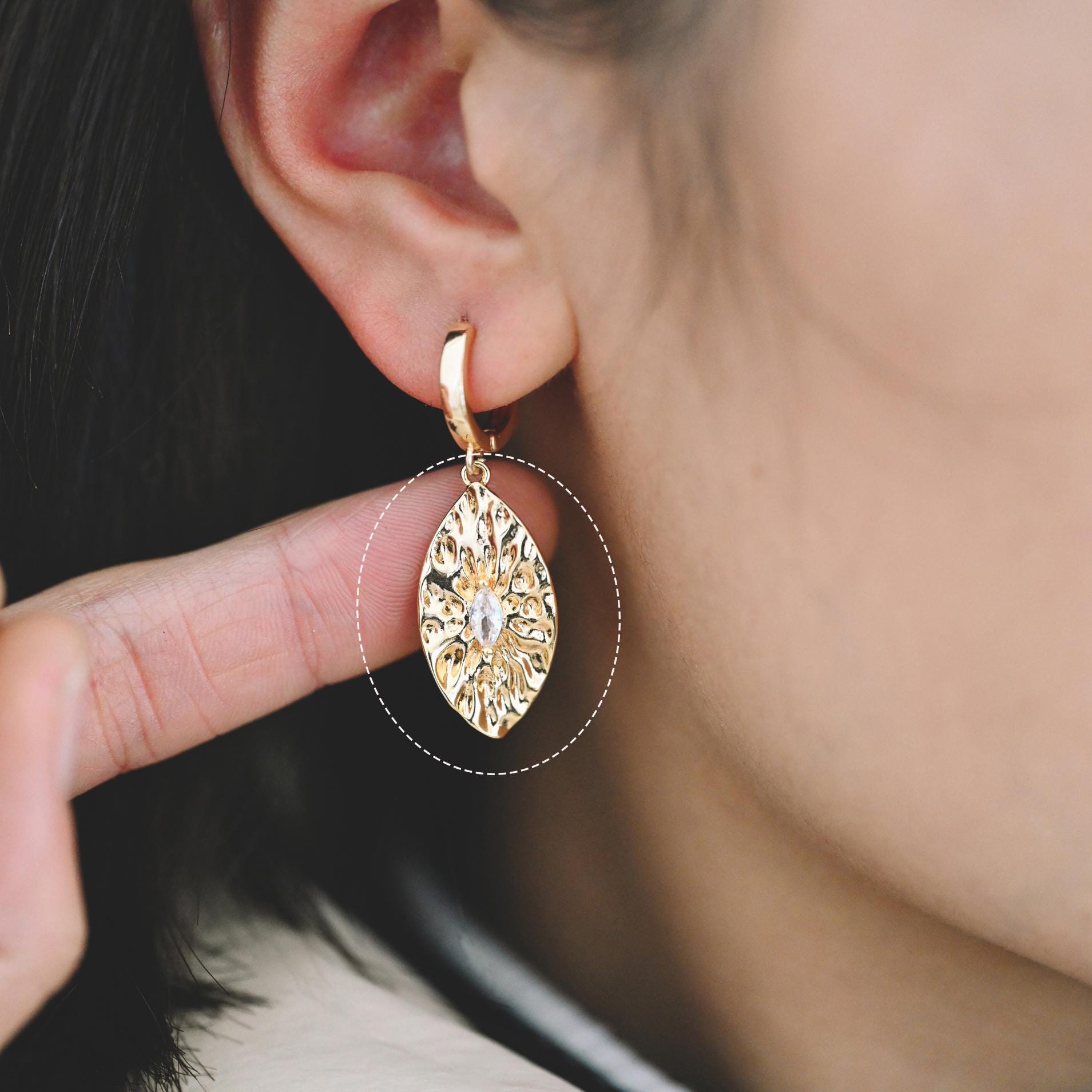 4pcs Gold/ Silver Tone Flower Leaf Charms , 18K Gold/ Rhodium plated Brass, Dainty Earring Pendants (GB-3118)