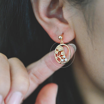 4pcs Gold/ Silver Tone Flower Leaf Charms , 18K Gold/ Rhodium plated Brass, Dainty Earring Pendants (GB-3118)