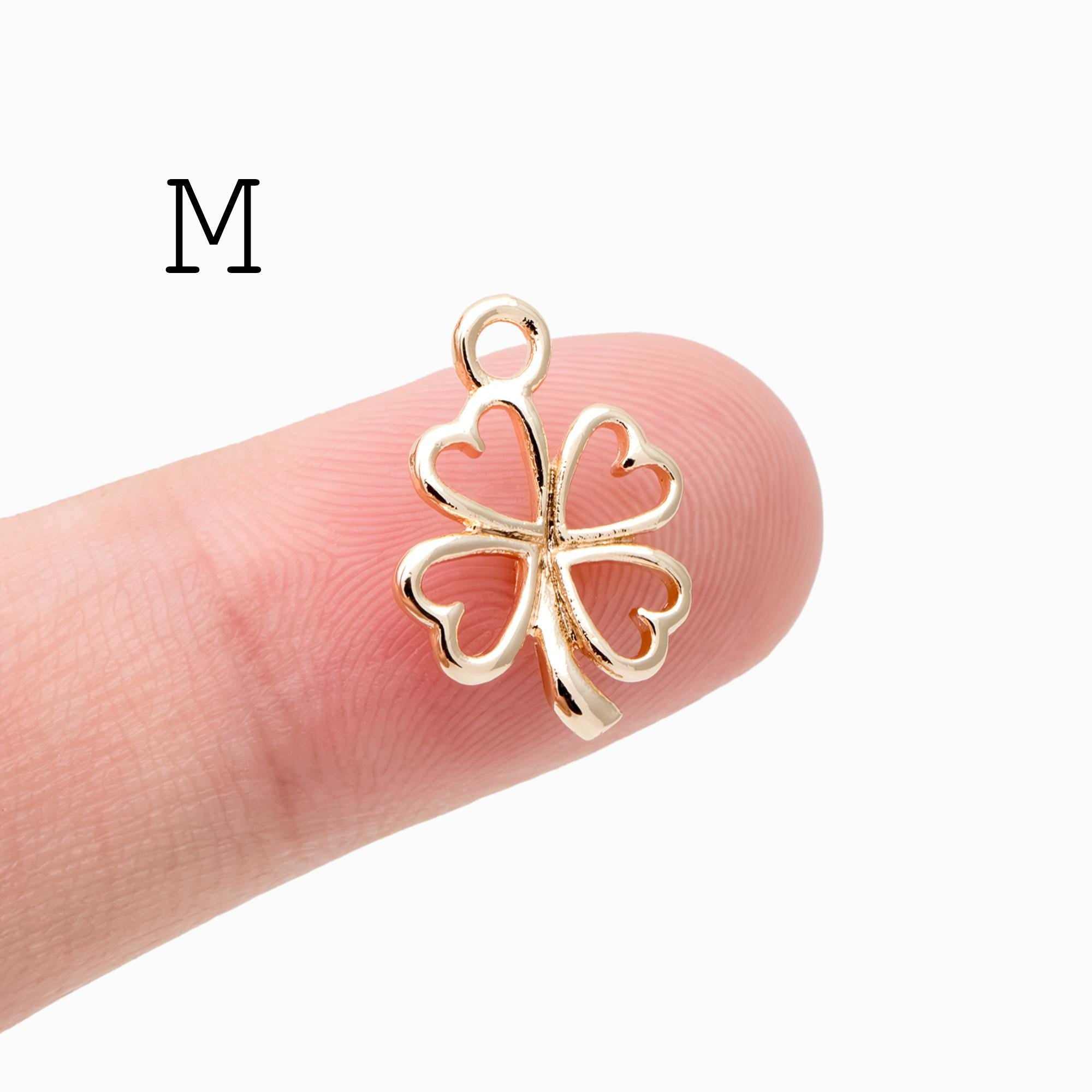 4pcs CZ Pave Gold/ Silver tone Flower Charm Pendants , Real Gold/ Rhodium plated Brass Earring charms, Color Not Easily Tarnish (GB-321)