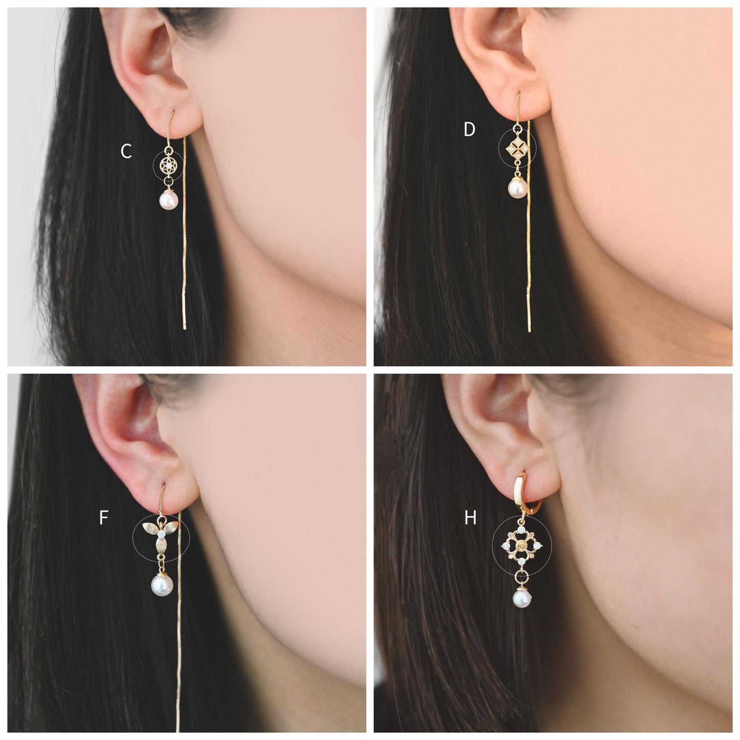 10pcs Gold Flower Charms , 18K Gold plated Brass, Floral Connector Pendants (GB-3780)