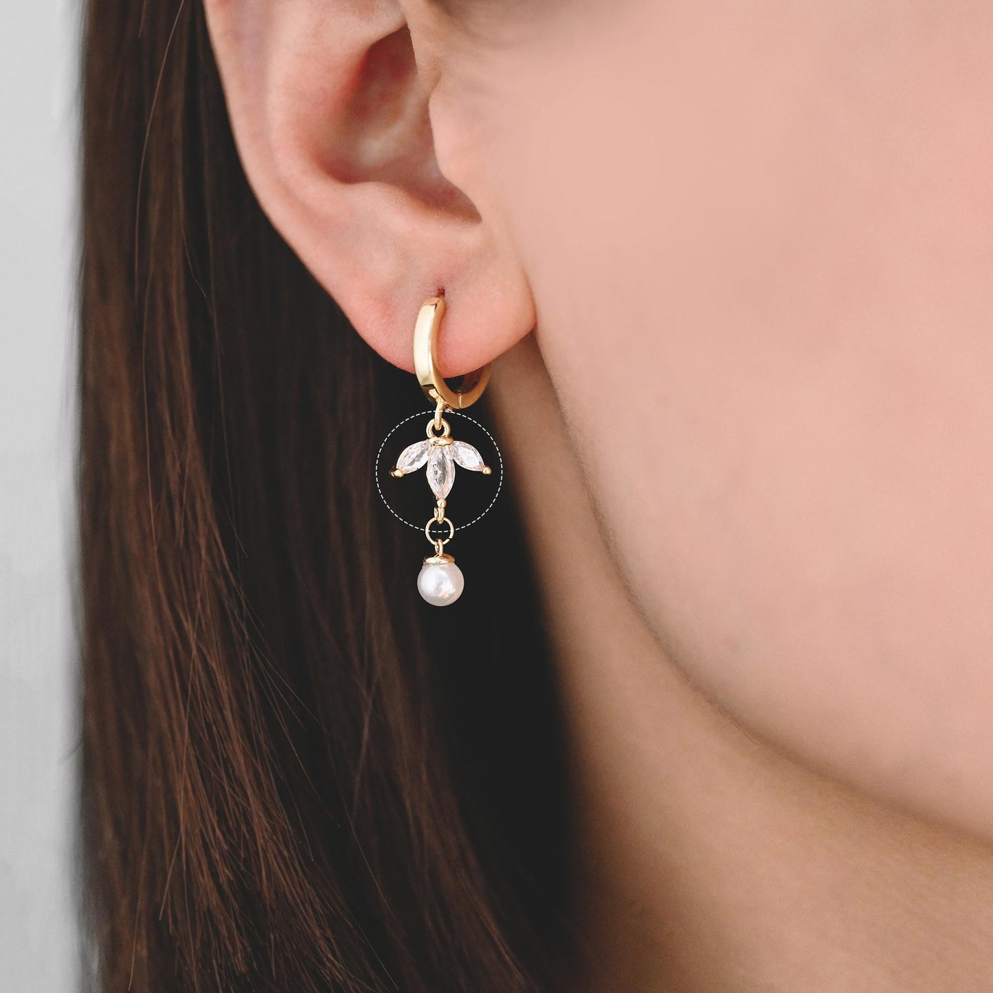 10pcs CZ Pave Flower Leaf Connector, 18K Gold plated Brass, Dainty Connector Charms (GB-3670)