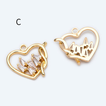 4pcs Gold Knot Triangle/ Circle/ Heart Charms, Earring Findings, Jewelry Making, Diy Material, Jewelry Supplies (GB-2125)