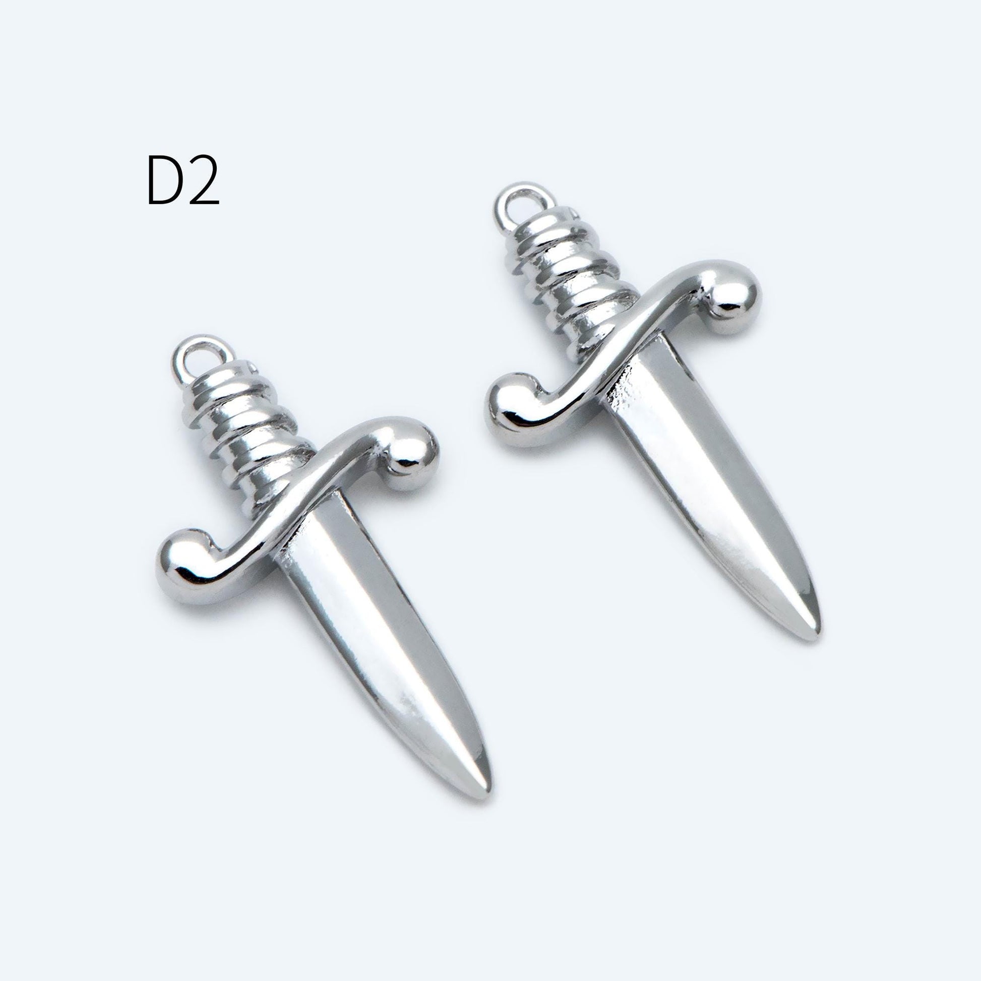 10pcs Gold/ Silver Tone Dirk Charm, Weapon Charm, Sword Charm, Dagger Charm (GB-2185)