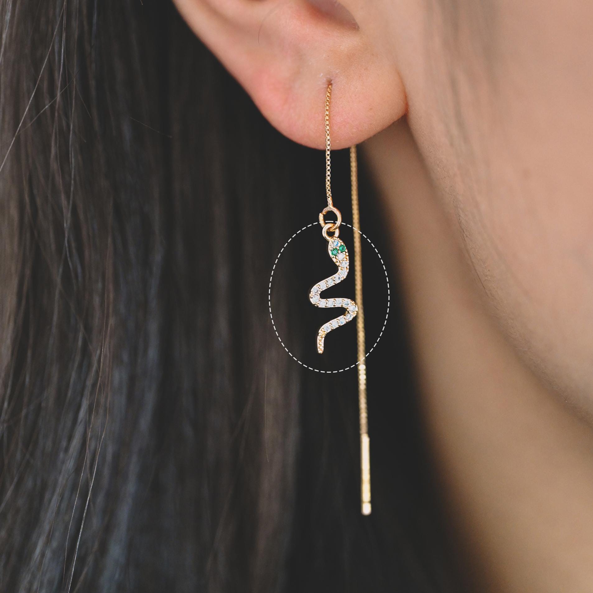 4pcs Gold Snake Charm, 18K Gold Plated Brass, Snake Necklace charm, Snake Jewelry, Snake Pendant (GB-2756)