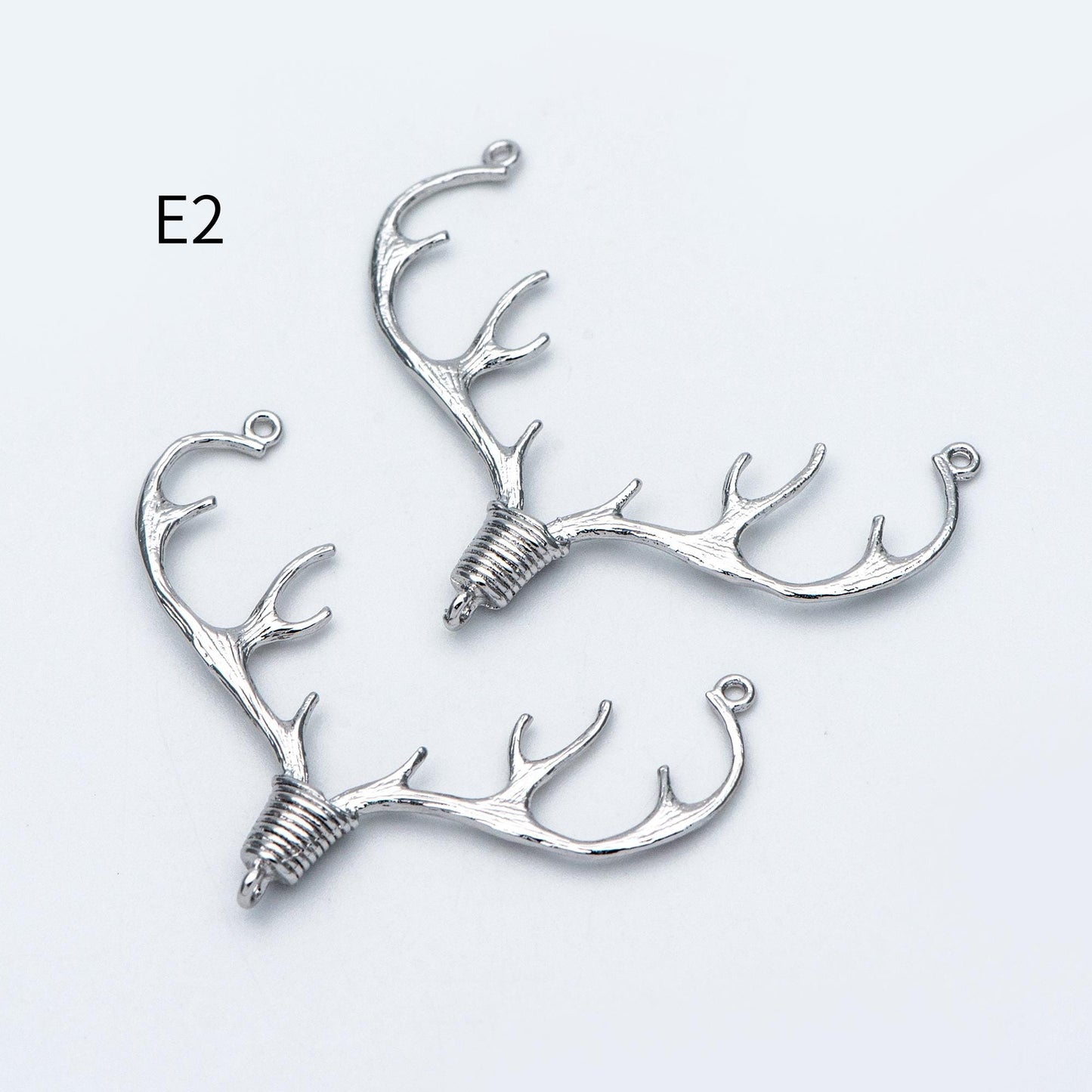 4pcs Gold/ Silver Tone Deer horn Connector, 18K Gold/ Rhodium plated Brass, Deer Horn Antlers Connector Charms (GB-427)