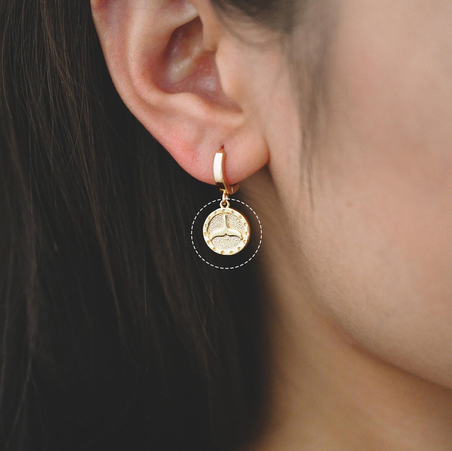 4pcs Gold Whale Tail Charms , Real Gold plated Brass, Mermaid Tail Pendants (GB-1156)