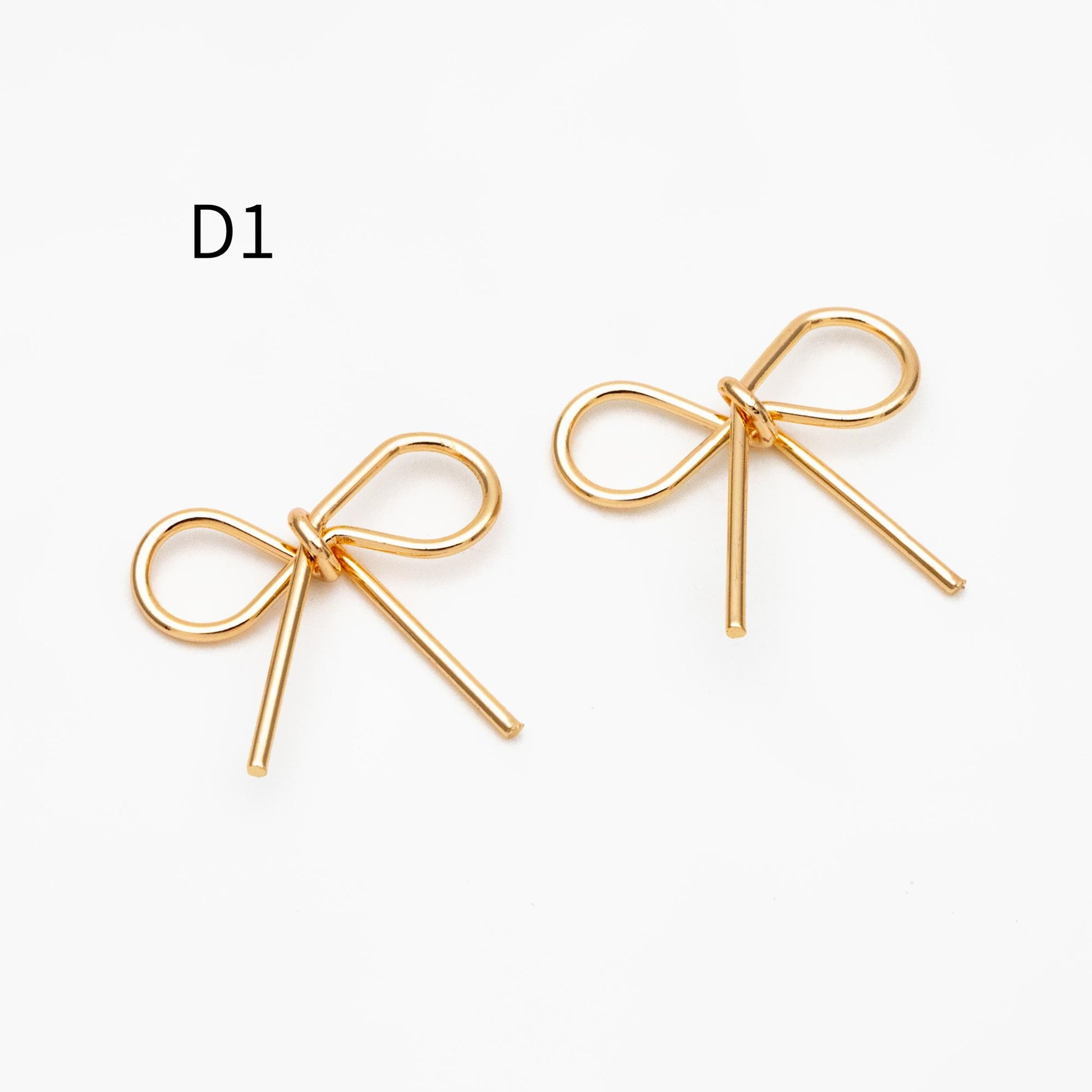 10pcs Gold/ Silver Bowknot Charms 18mm, Christmas Pendants, Bow Knot Pendant (#GB-2745)