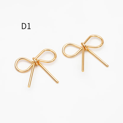 10pcs Gold/ Silver Bowknot Charms 18mm, Christmas Pendants, Bow Knot Pendant (#GB-2745)