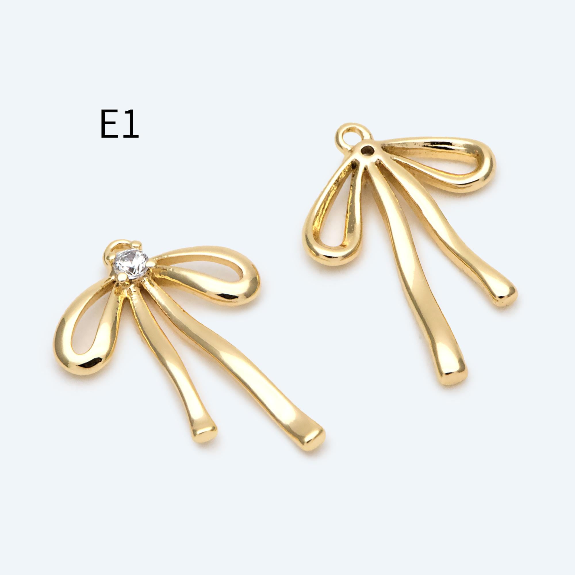 10pcs Gold/ Silver Bowknot Charms 18mm, Christmas Pendants, Bow Knot Pendant (#GB-2745)