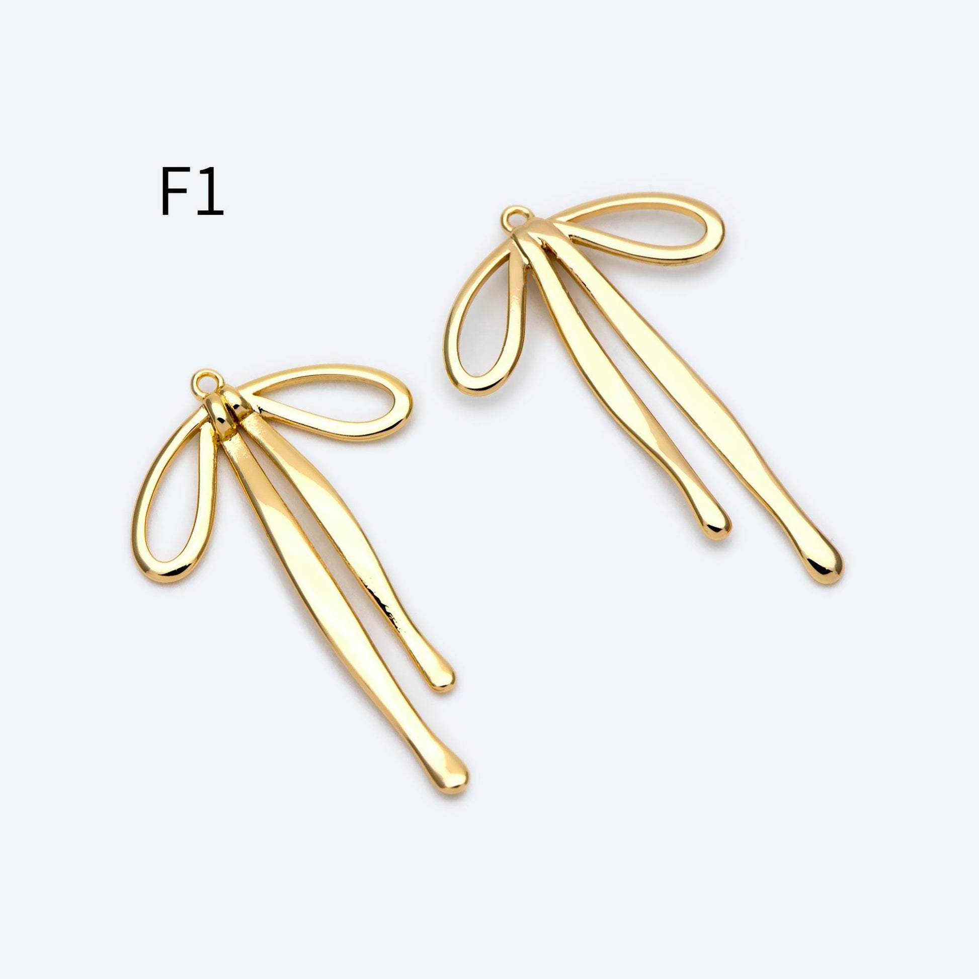 10pcs Gold/ Silver Bowknot Charms 18mm, Christmas Pendants, Bow Knot Pendant (#GB-2745)