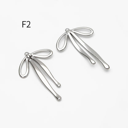 10pcs Gold/ Silver Bowknot Charms 18mm, Christmas Pendants, Bow Knot Pendant (#GB-2745)