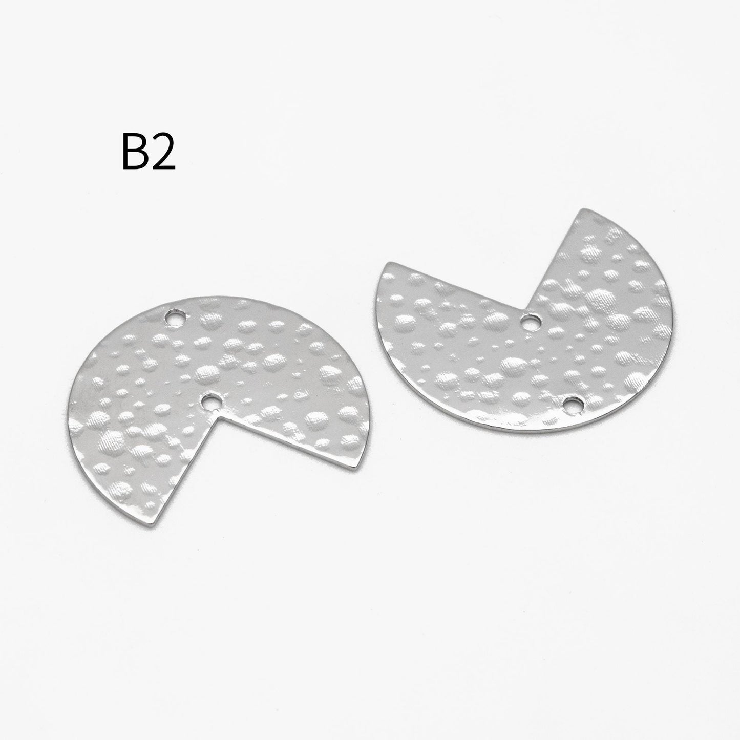 10pcs Gold/ Silver tone Hammered Geometric Charm Connectors, Gold/ Rhodium plated Brass Rustic Pendants (GB-654)