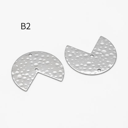 10pcs Gold/ Silver tone Hammered Geometric Charm Connectors, Gold/ Rhodium plated Brass Rustic Pendants (GB-654)