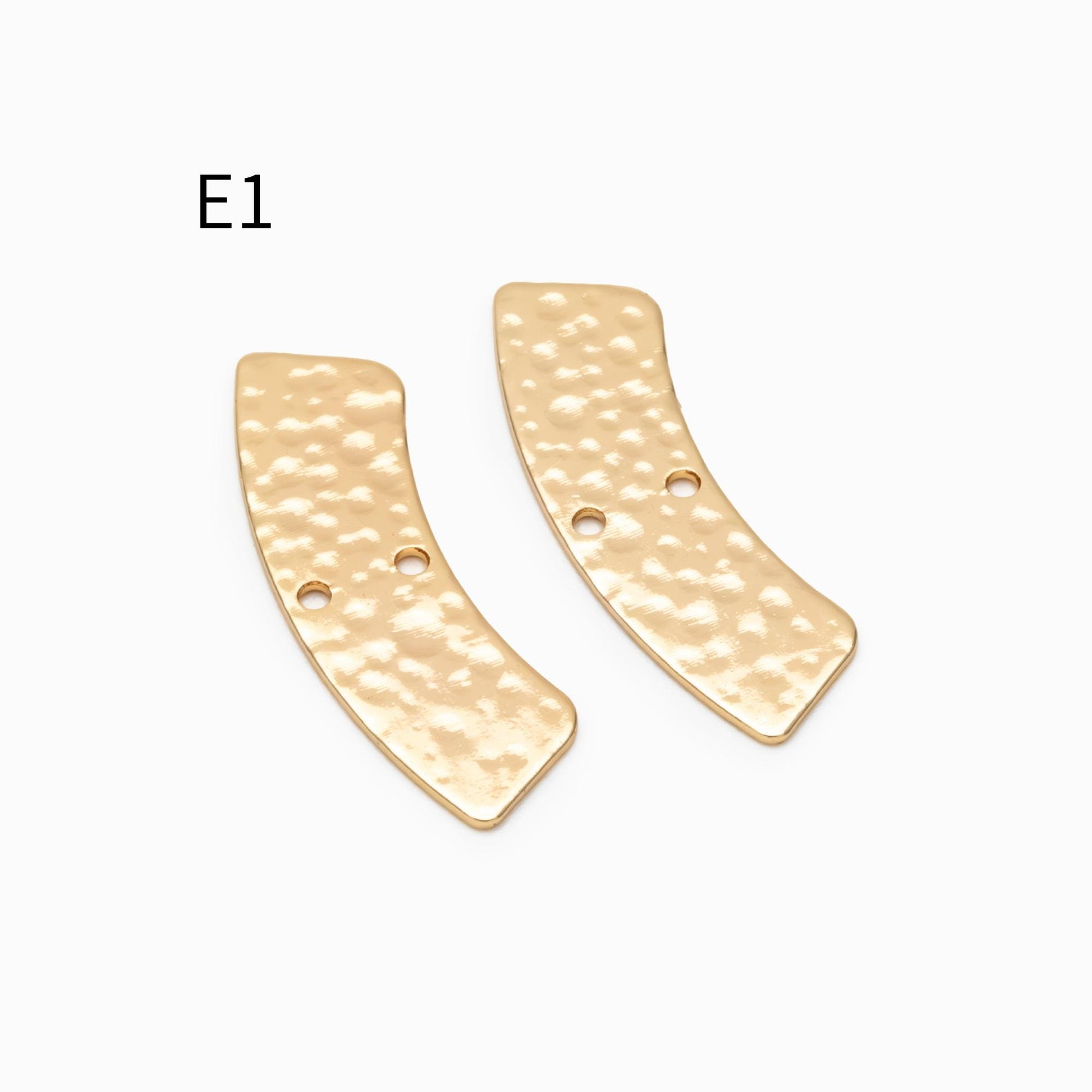 10pcs Gold/ Silver tone Hammered Geometric Charm Connectors, Gold/ Rhodium plated Brass Rustic Pendants (GB-654)