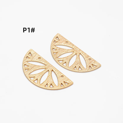 10pcs Gold/ Silver Brushed Geometric Charm Connectors, 18K Gold/ Rhodium Plated Brass Earring Findings (GB-3817)