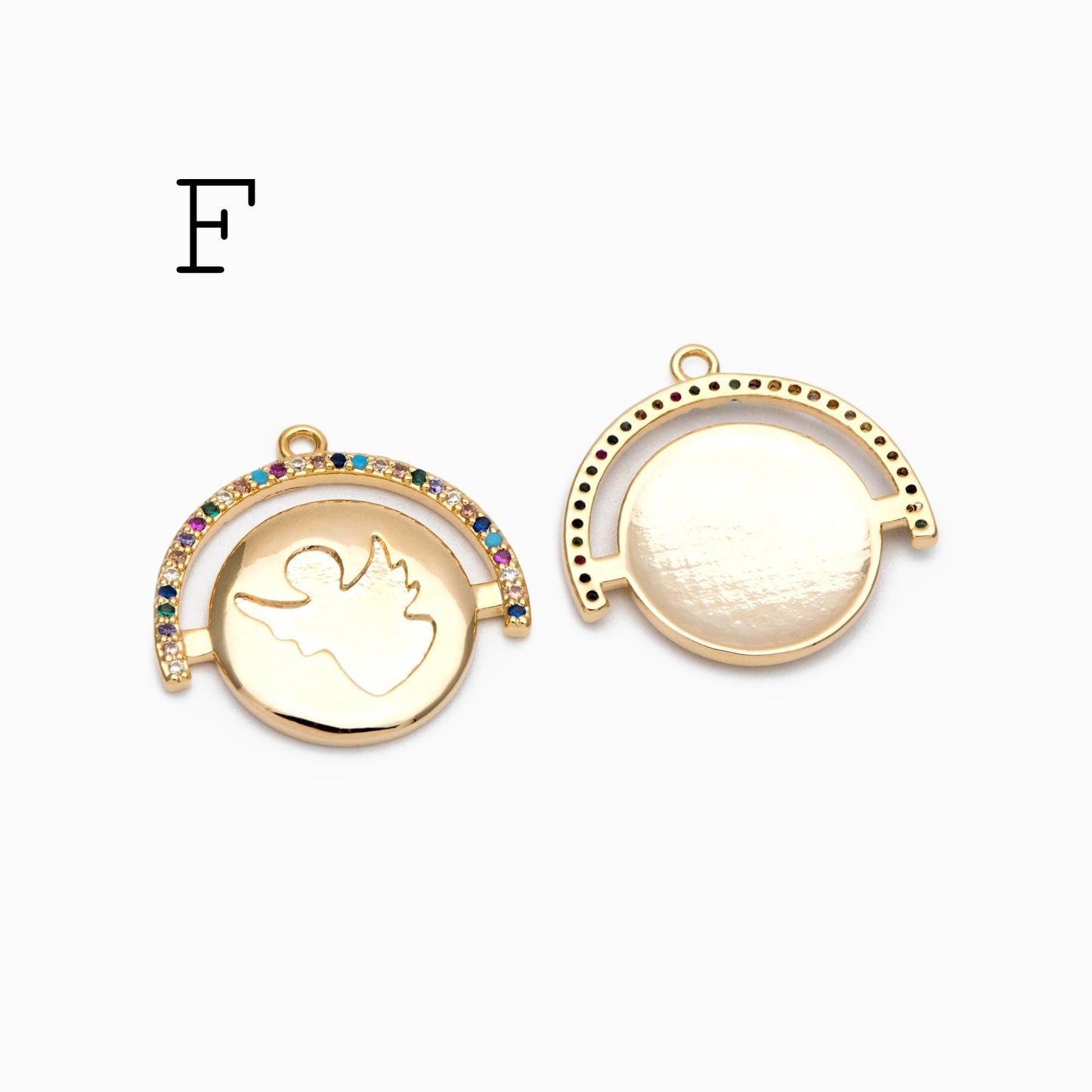 4pcs Gold/ Silver Talisman Charm, lucky charm, Lucky Medallion Pendant for Necklace Jewelry Making Supply (GB-1766)
