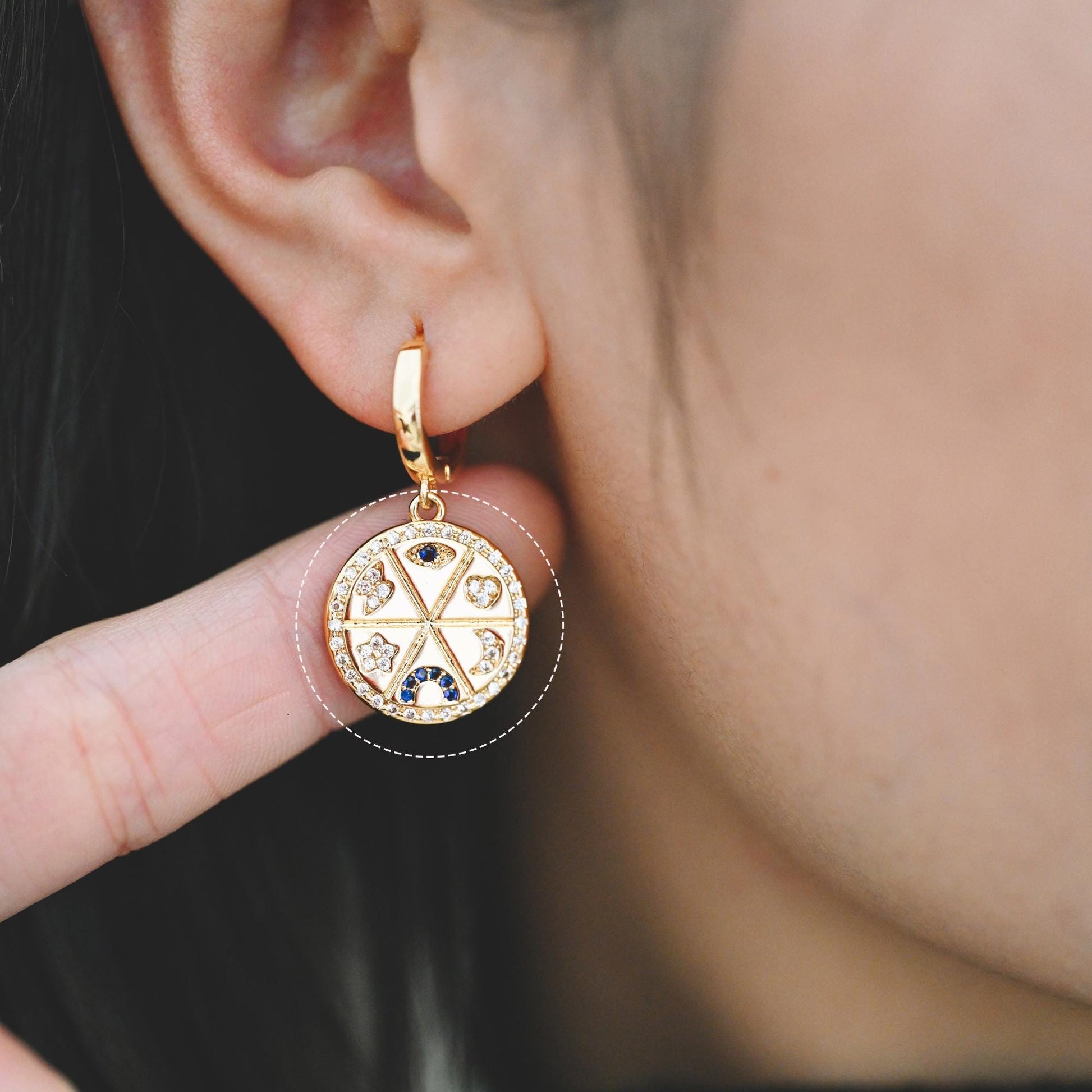 4pcs Gold/ Silver Talisman Charm, lucky charm, Lucky Medallion Pendant for Necklace Jewelry Making Supply (GB-1766)