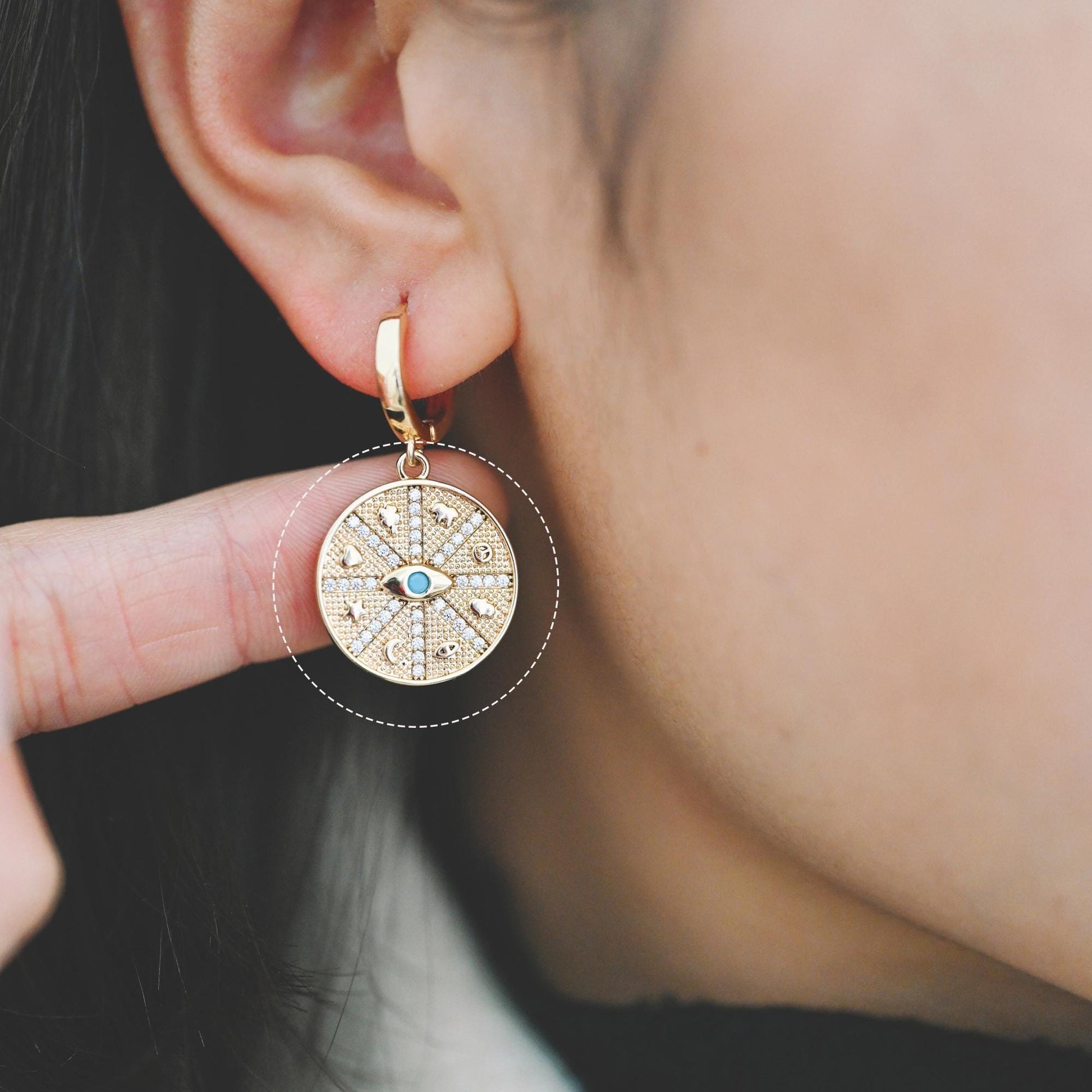 4pcs Gold/ Silver Talisman Charm, lucky charm, Lucky Medallion Pendant for Necklace Jewelry Making Supply (GB-1766)