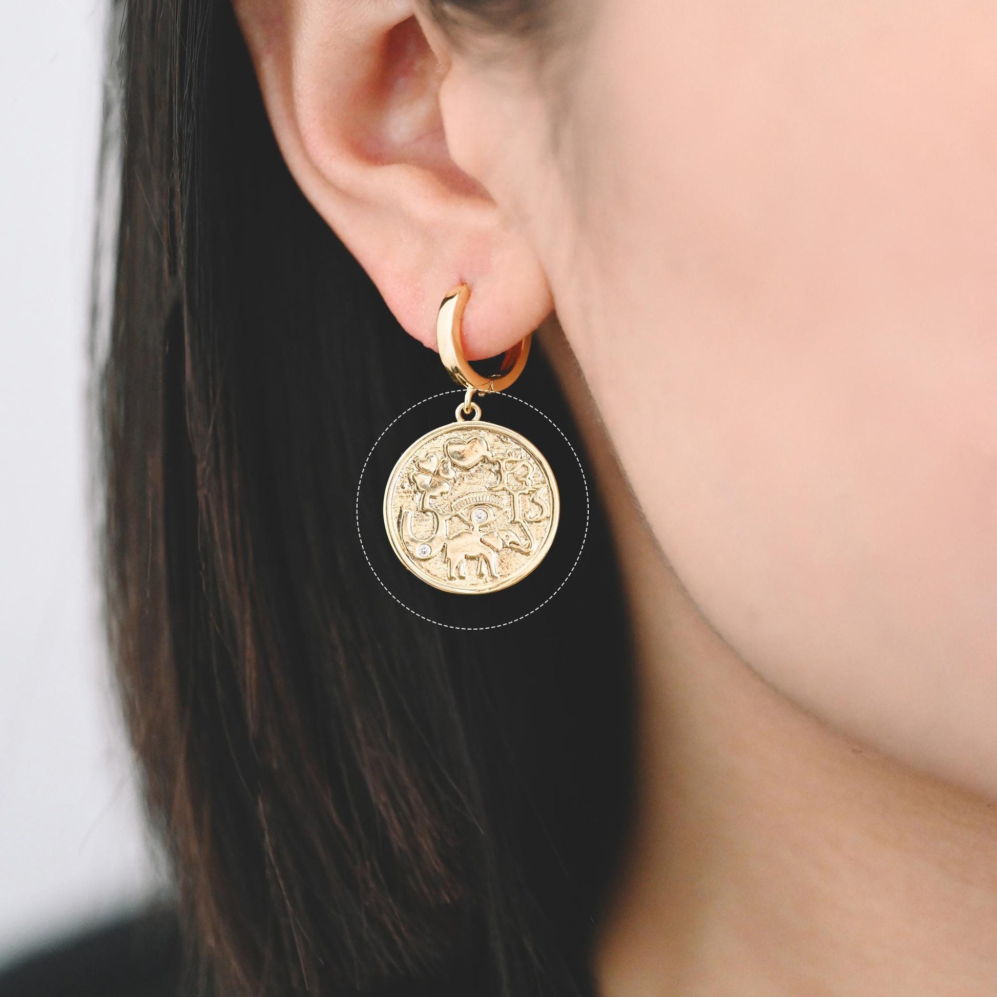 4pcs Gold/ Silver Talisman Charm, lucky charm, Lucky Medallion Pendant for Necklace Jewelry Making Supply (GB-1766)