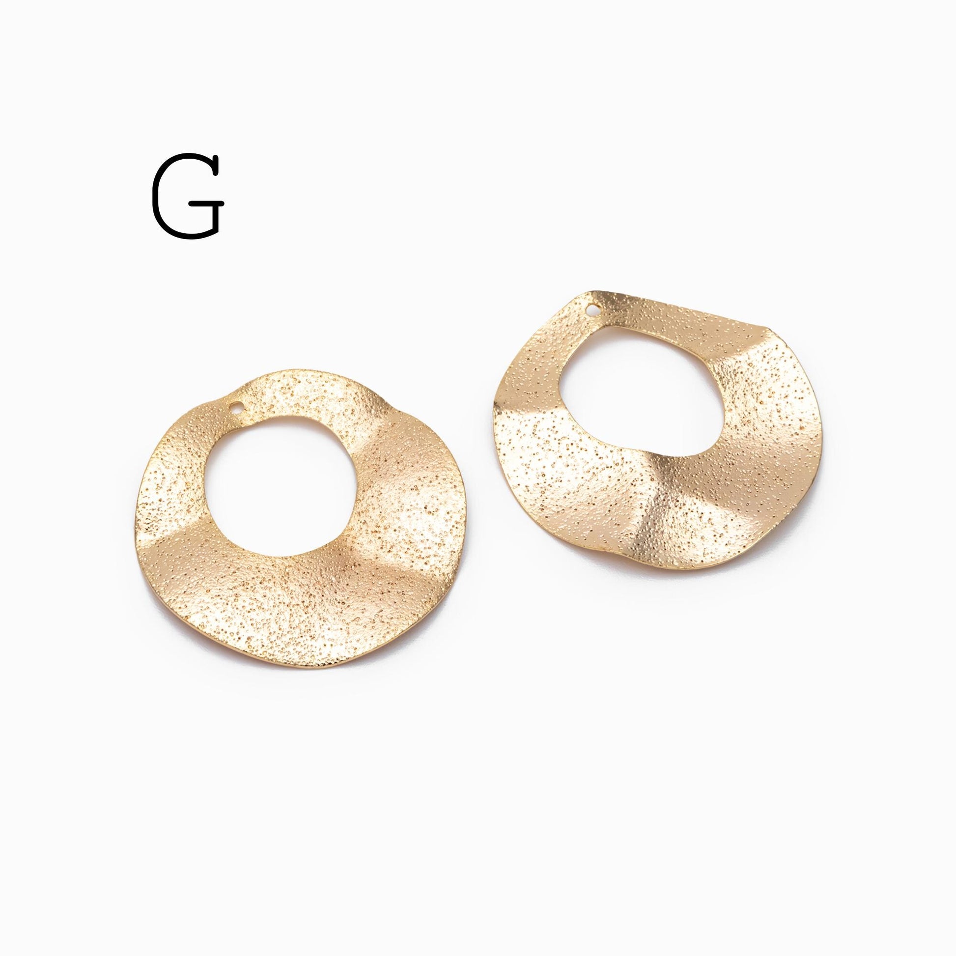10pcs Gold Geometric Charms, Gold plated Brass Rustic Pendants, Lead Nickel Free (GB-265)