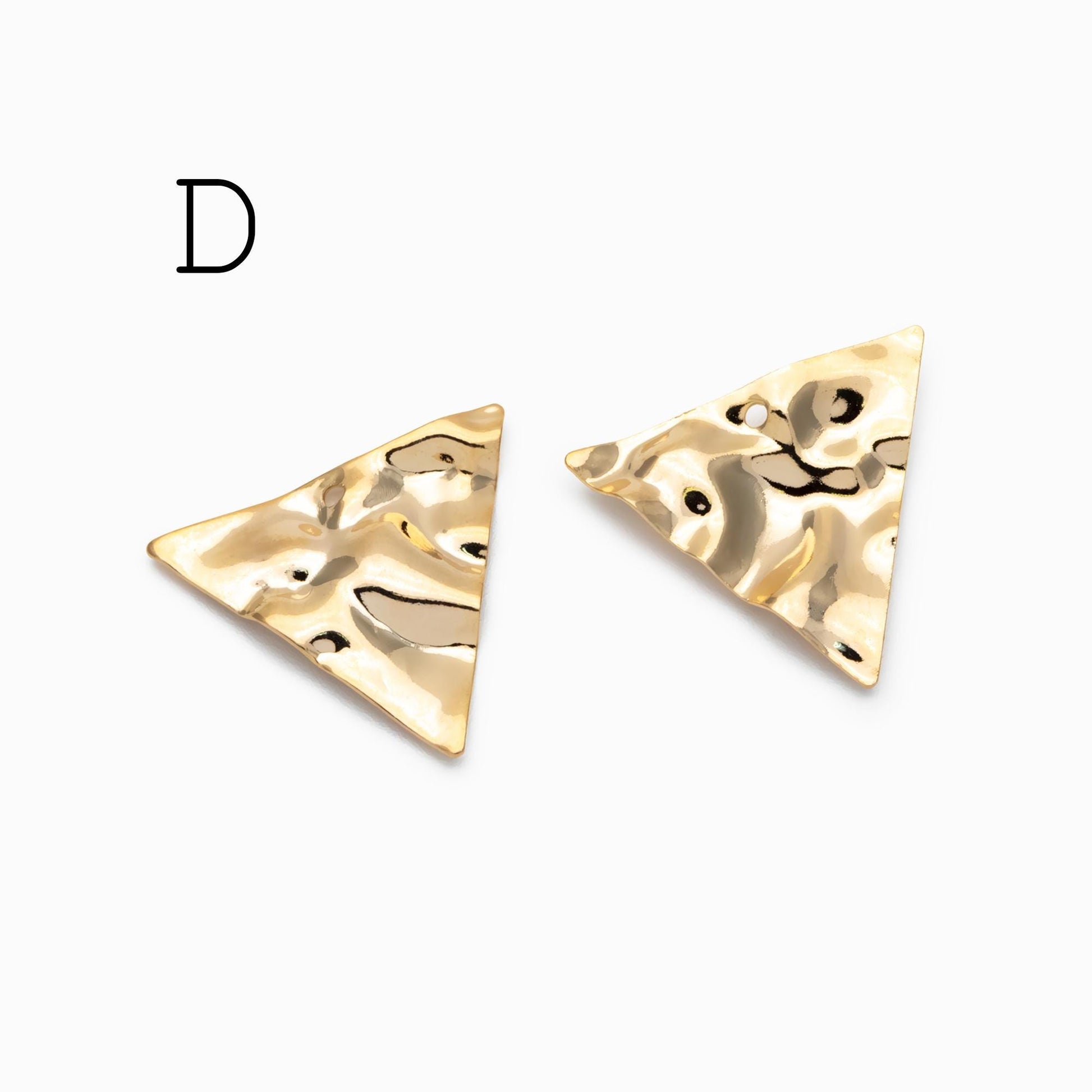 10pcs Gold/ Silver Tone Hammered Geometric Charms , Gold/ Rhodium plated Brass, Polished Earring Pendants (GB-402)