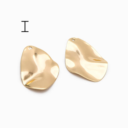 10pcs Gold/ Silver Tone Hammered Geometric Charms , Gold/ Rhodium plated Brass, Polished Earring Pendants (GB-402)