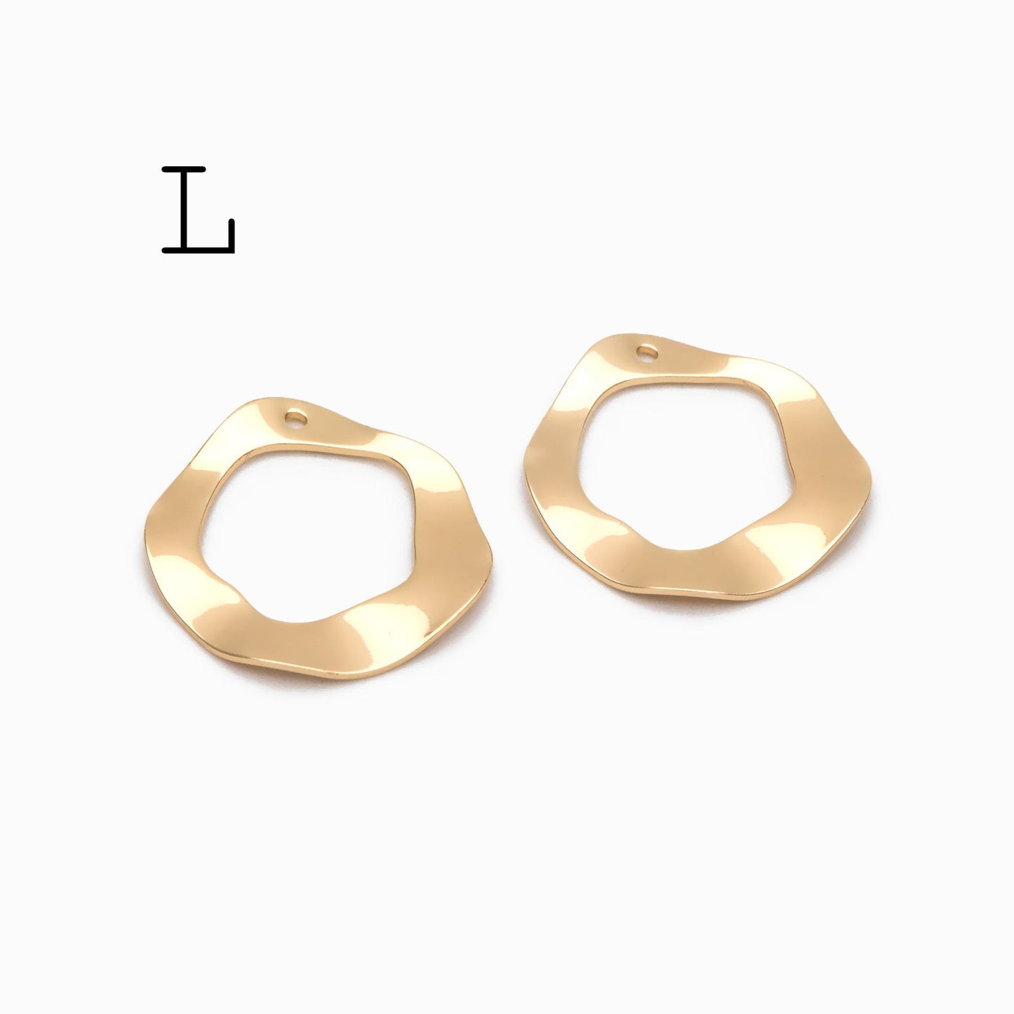 10pcs Gold/ Silver Tone Hammered Geometric Charms , Gold/ Rhodium plated Brass, Polished Earring Pendants (GB-402)