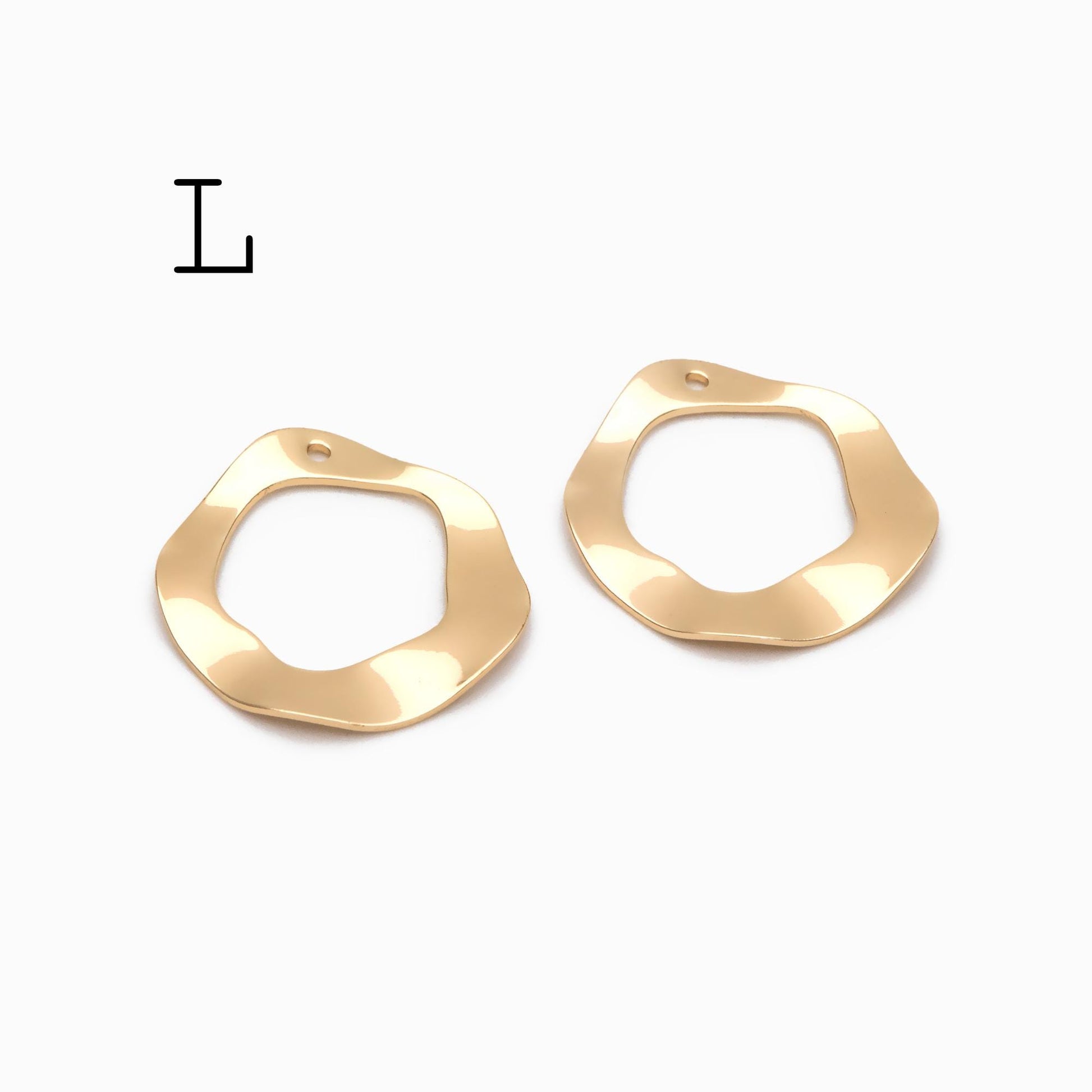 10pcs Gold/ Silver Tone Hammered Geometric Charms , Gold/ Rhodium plated Brass, Polished Earring Pendants (GB-402)