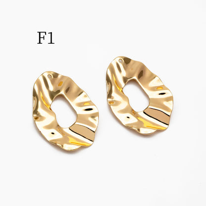 10pcs Gold/ Silver Tone Hammered Geometric Charms , Gold/ Rhodium plated Brass, Polished Earring Pendants (GB-402)