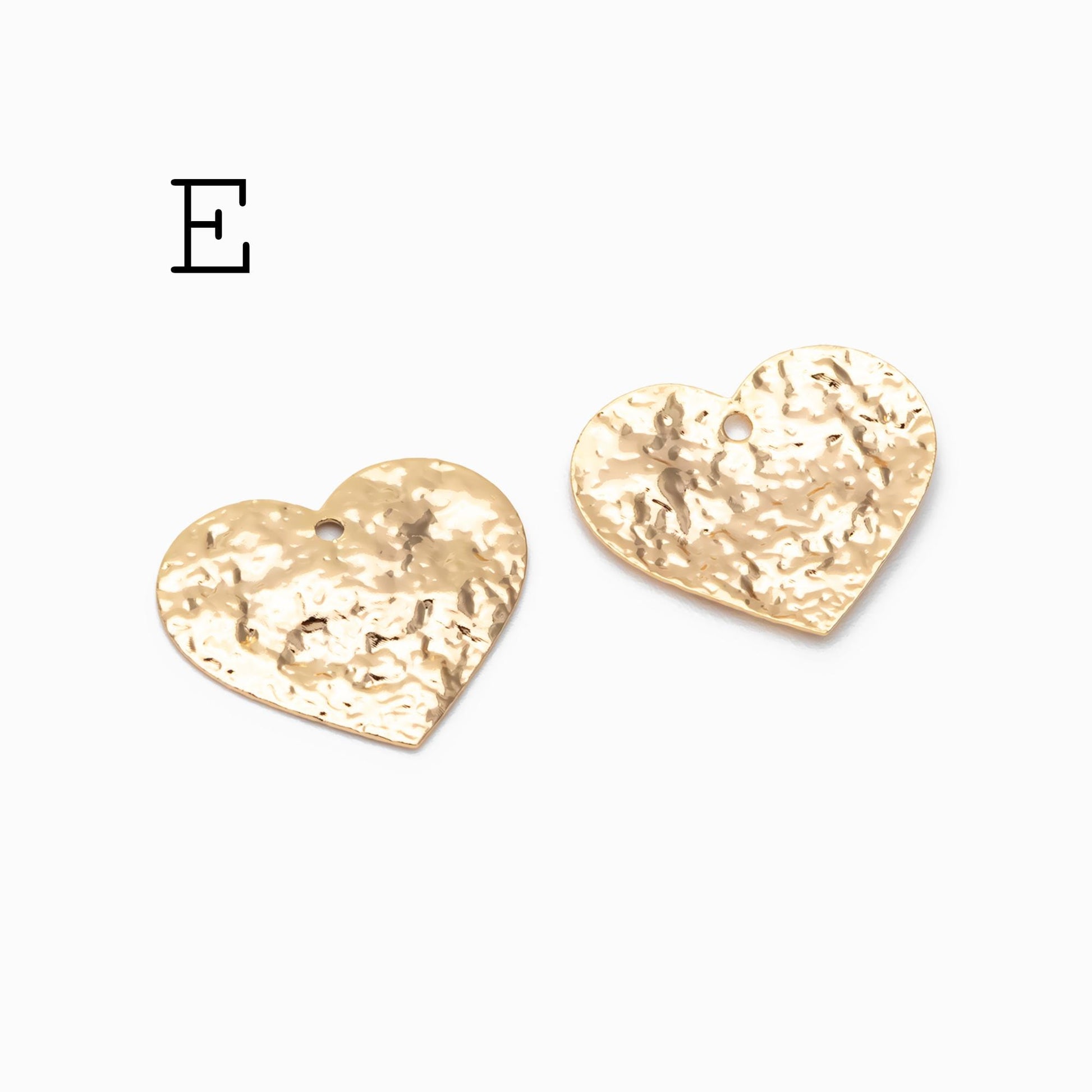 10pcs Gold/ Silver Tone Hammered Charm Connectors, Gold/ Rhodium plated Brass, Rustic Geometric Pendents (GB-1422)