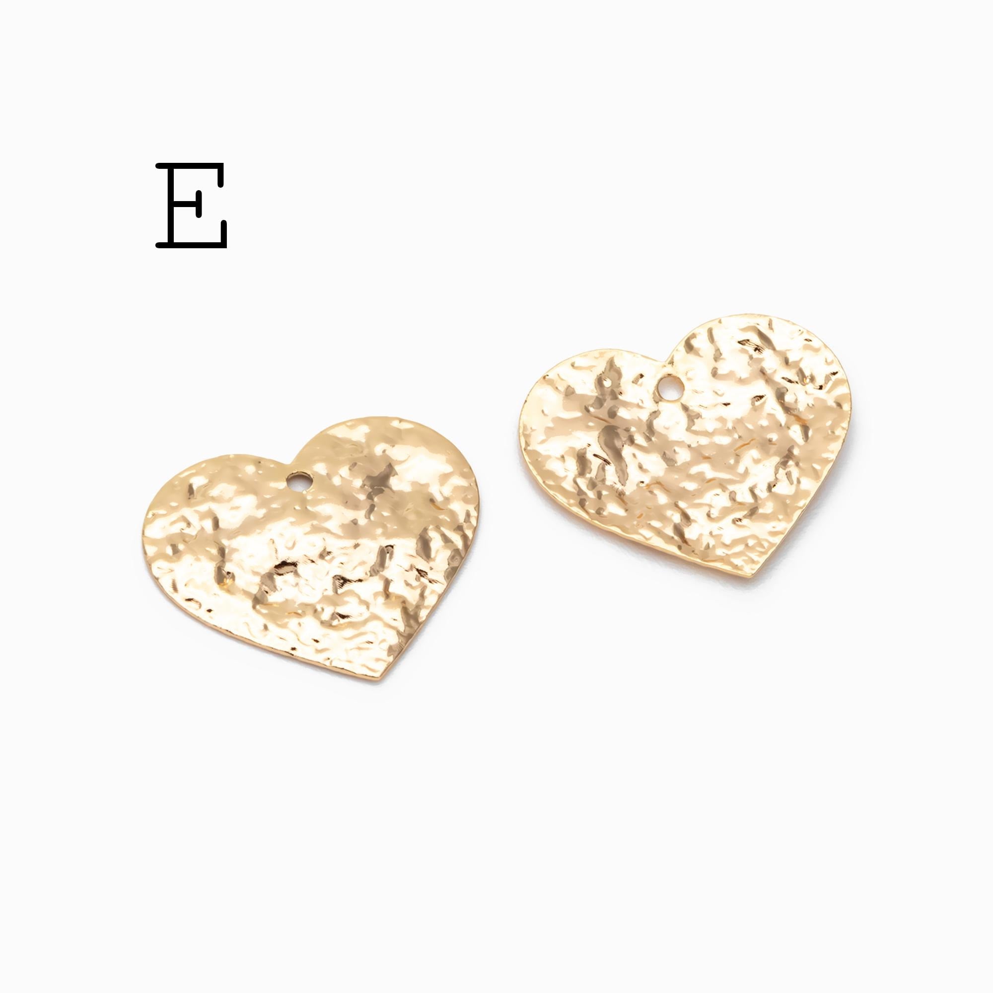 10pcs Gold/ Silver Tone Hammered Charm Connectors, Gold/ Rhodium plated Brass, Rustic Geometric Pendents (GB-1422)