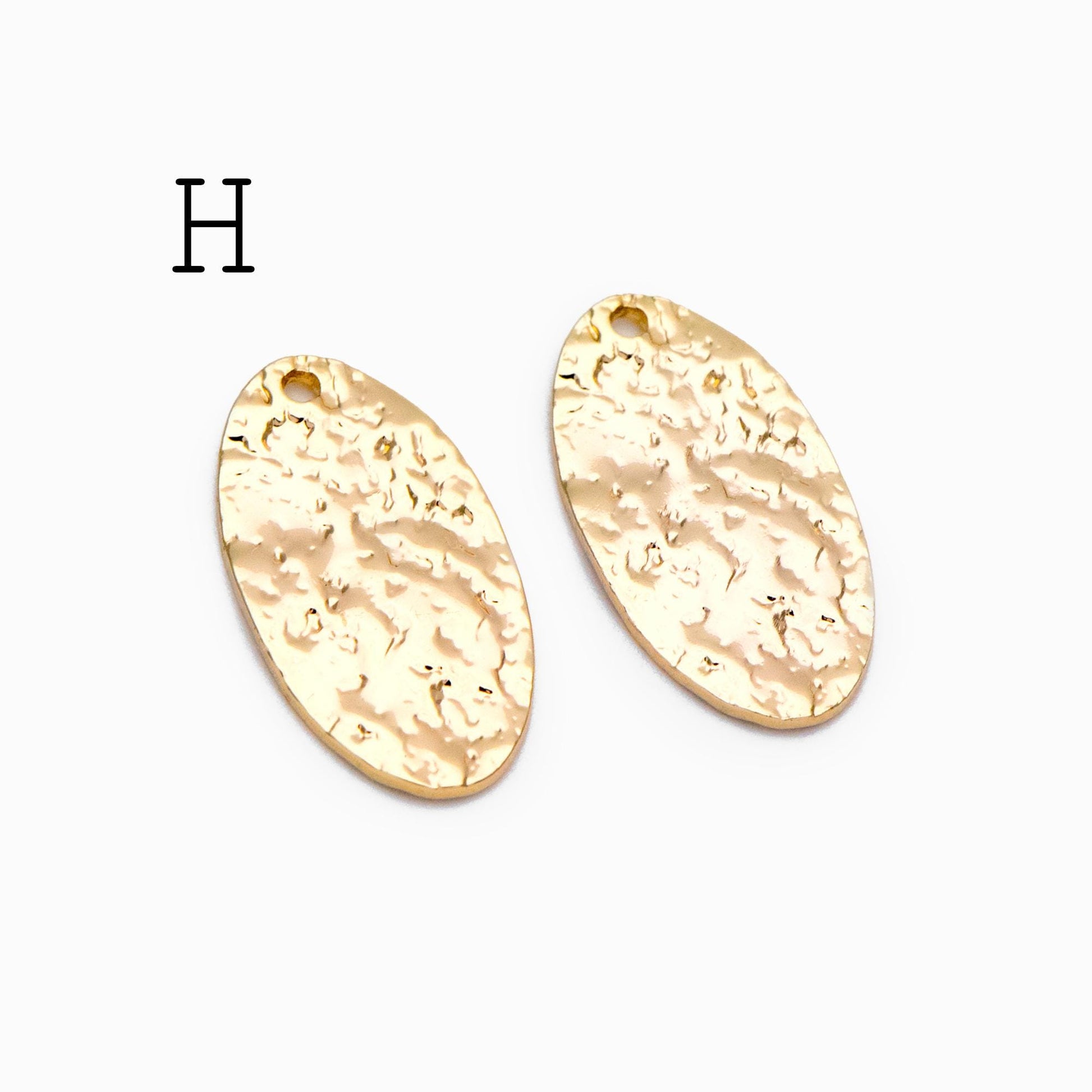 10pcs Gold/ Silver Tone Hammered Charm Connectors, Gold/ Rhodium plated Brass, Rustic Geometric Pendents (GB-1422)