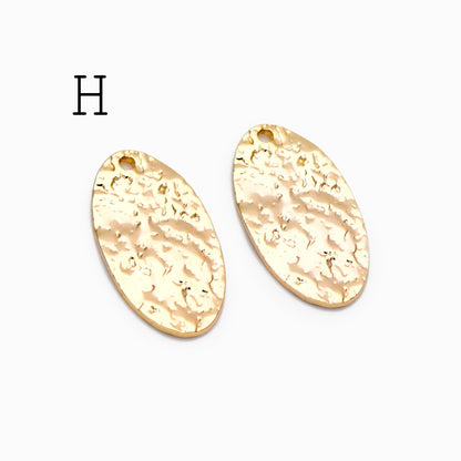 10pcs Gold/ Silver Tone Hammered Charm Connectors, Gold/ Rhodium plated Brass, Rustic Geometric Pendents (GB-1422)