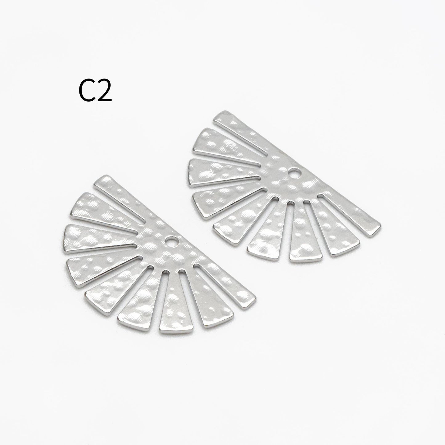 10pcs Gold/ Silver Tone Hammered Geometric Charm, Gold/ Rhodium plated Brass Earring Pendants (GB-1404)