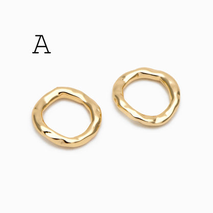 10pcs Gold Geometric Charm Connectors, 18K Gold plated Brass Earring Pendants (GB-2750)