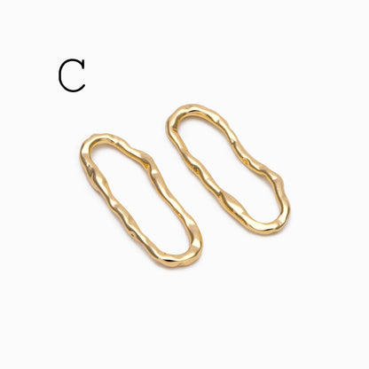 10pcs Gold Geometric Charm Connectors, 18K Gold plated Brass Earring Pendants (GB-2750)