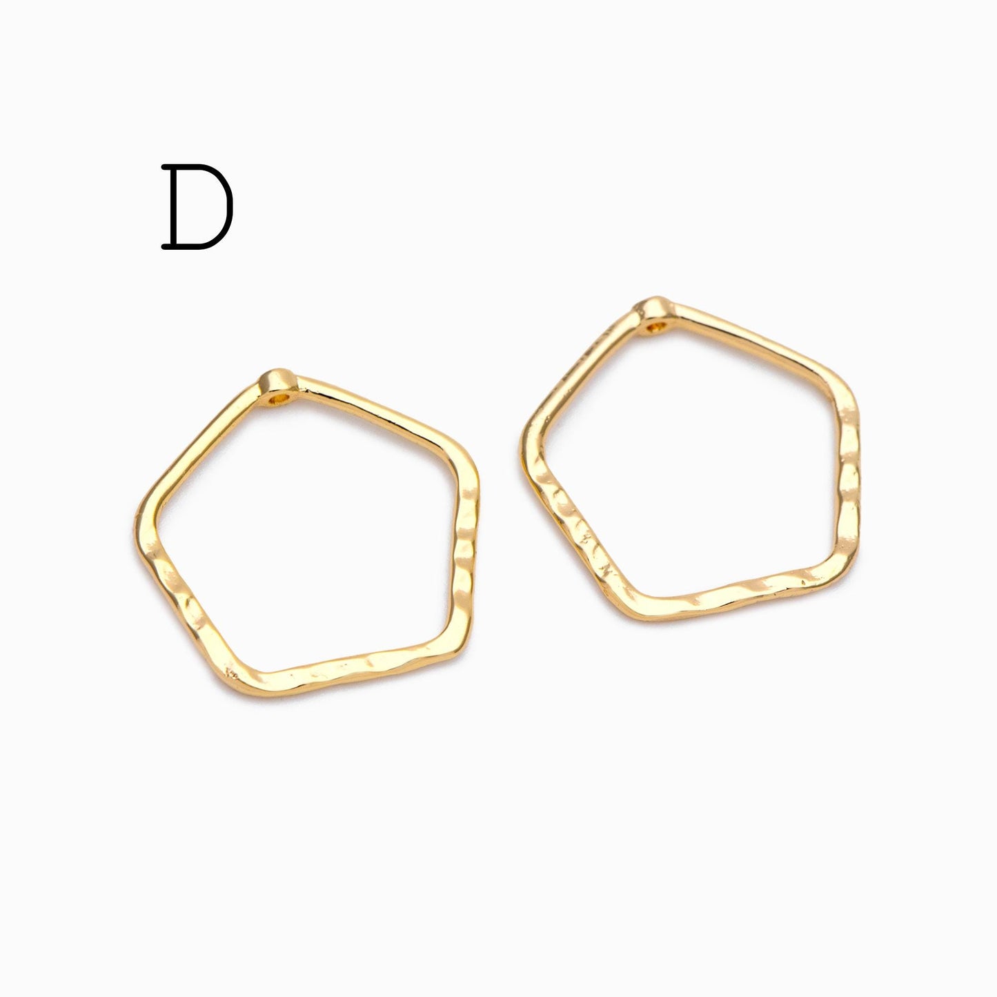 10pcs Gold Geometric Charm Connectors, 18K Gold plated Brass Earring Pendants (GB-2750)