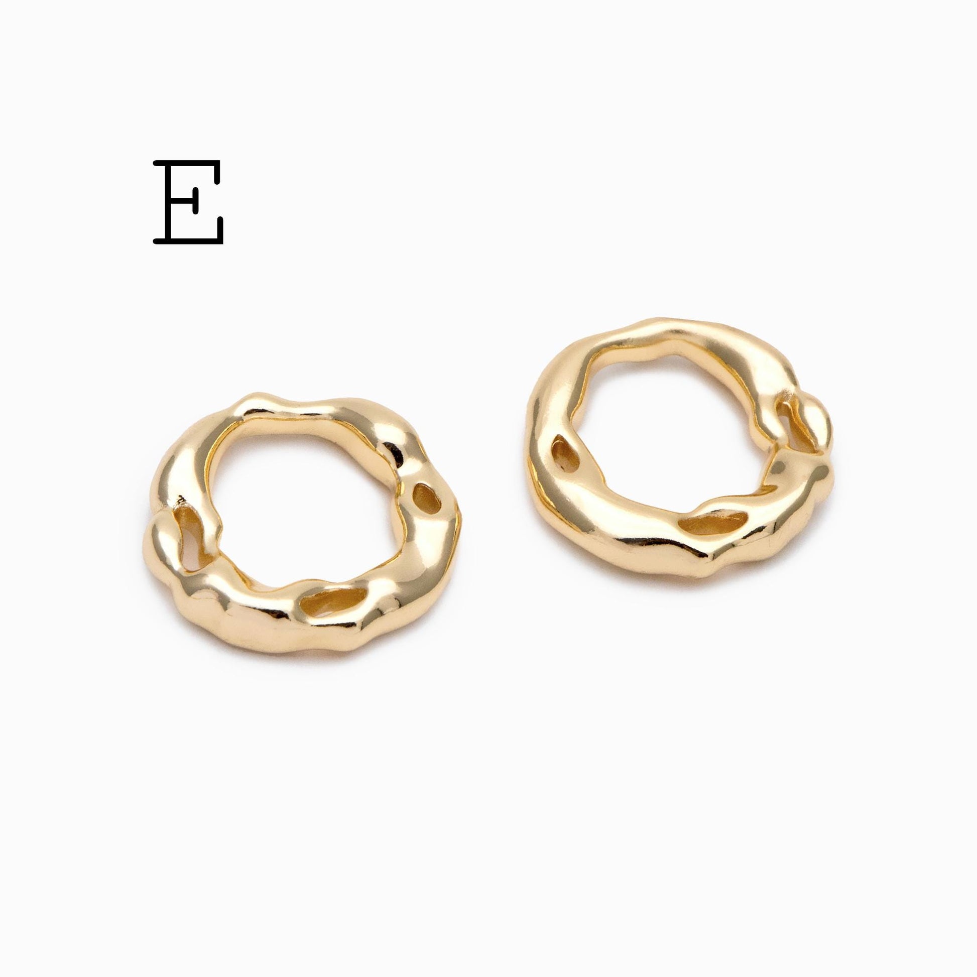 10pcs Gold Geometric Charm Connectors, 18K Gold plated Brass Earring Pendants (GB-2750)