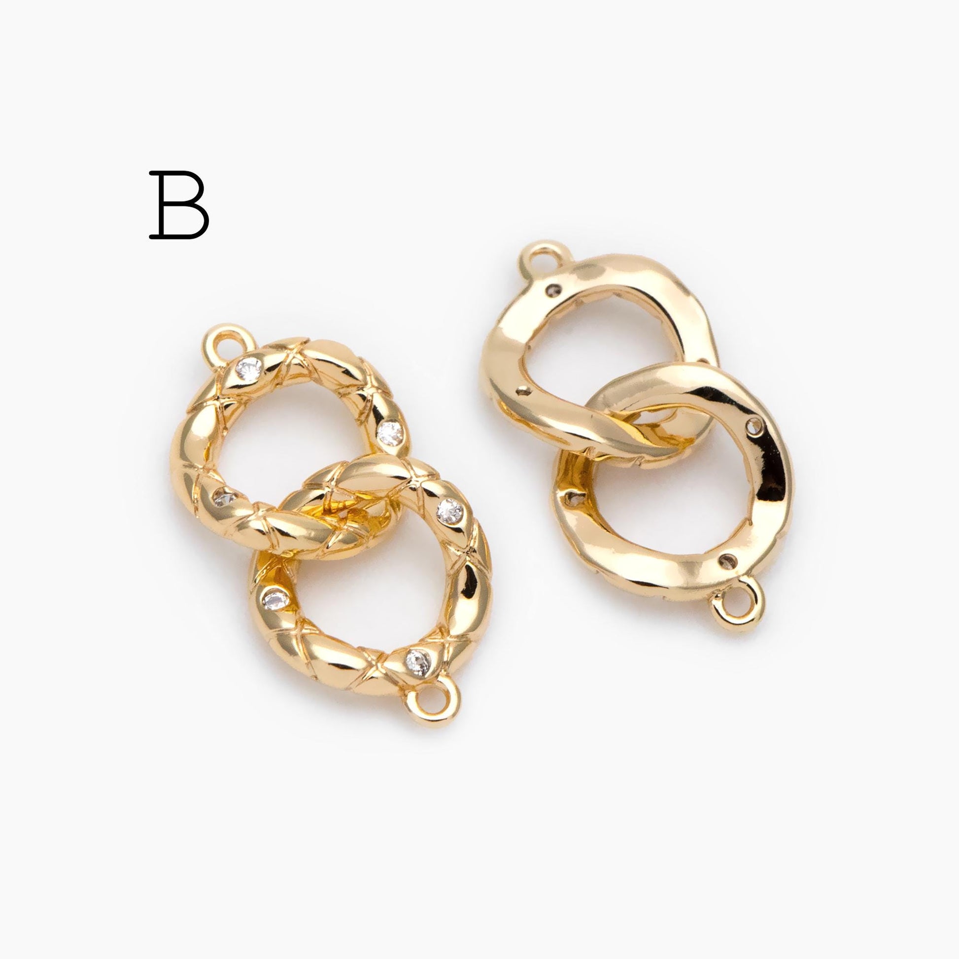 4pcs Gold Chain Connector Links, Bracelet Connector, Earring Findings, Jewelry Making, Diy Material, Jewelry Supplies (GB-2197)