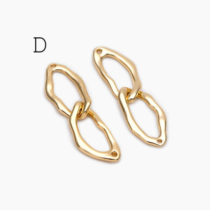 4pcs Gold Chain Connector Links, Bracelet Connector, Earring Findings, Jewelry Making, Diy Material, Jewelry Supplies (GB-2197)