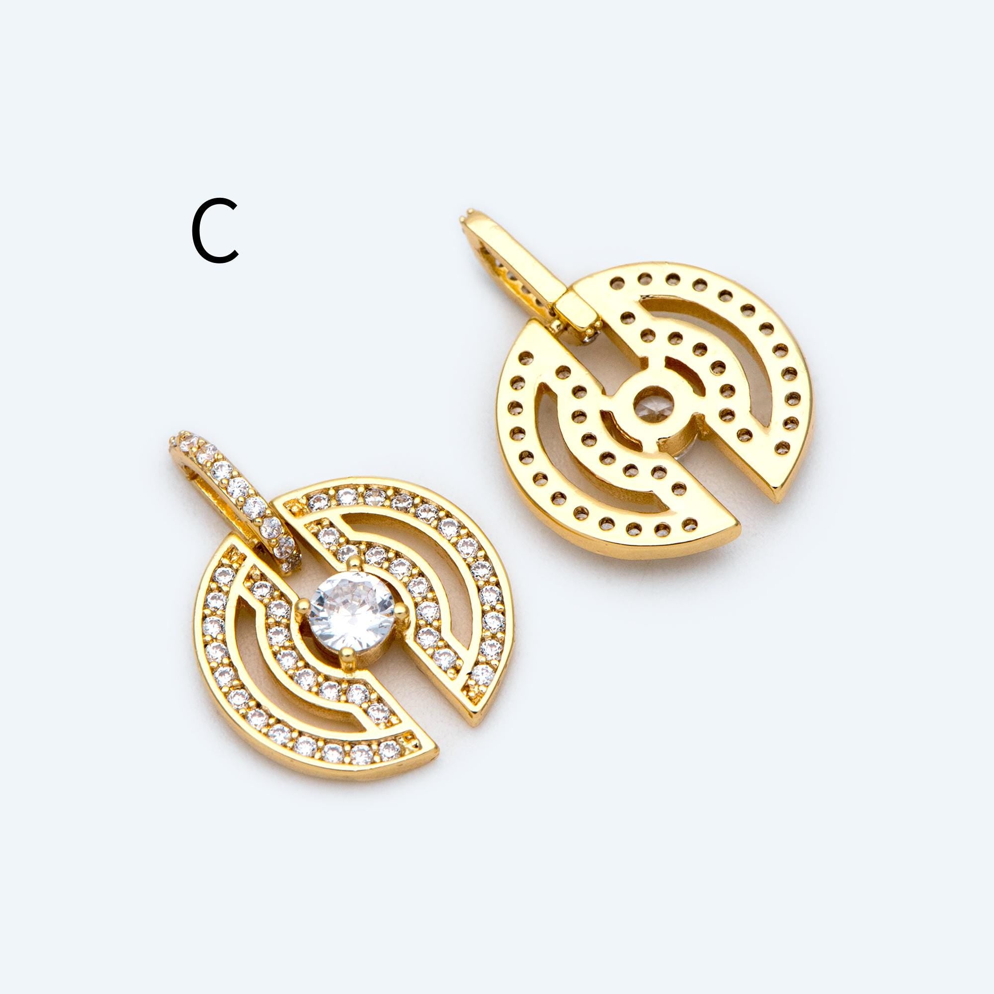 4pcs Gold Round Disc Charms , 18K Gold plated Brass, Jewelry Making, Diy Material, Jewelry Supplies (GB-3464)