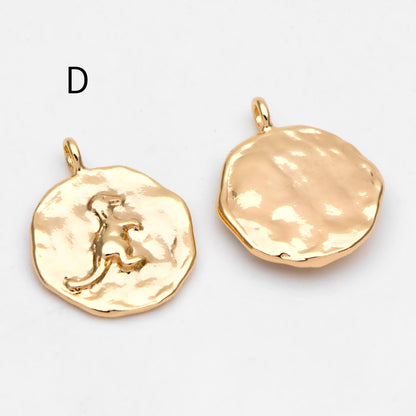 4pcs Gold Round Disc Charms , 18K Gold plated Brass, Jewelry Making, Diy Material, Jewelry Supplies (GB-3464)