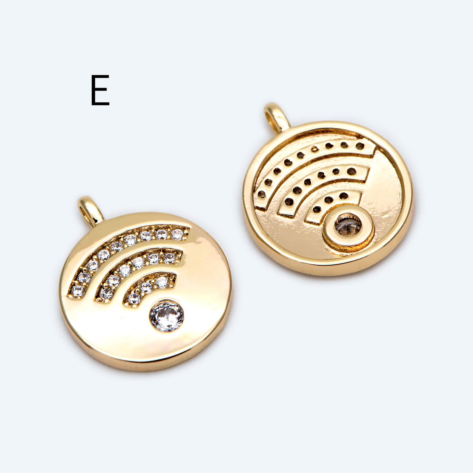 4pcs Gold Round Disc Charms , 18K Gold plated Brass, Jewelry Making, Diy Material, Jewelry Supplies (GB-3464)