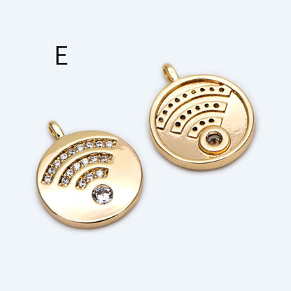 4pcs Gold Round Disc Charms , 18K Gold plated Brass, Jewelry Making, Diy Material, Jewelry Supplies (GB-3464)
