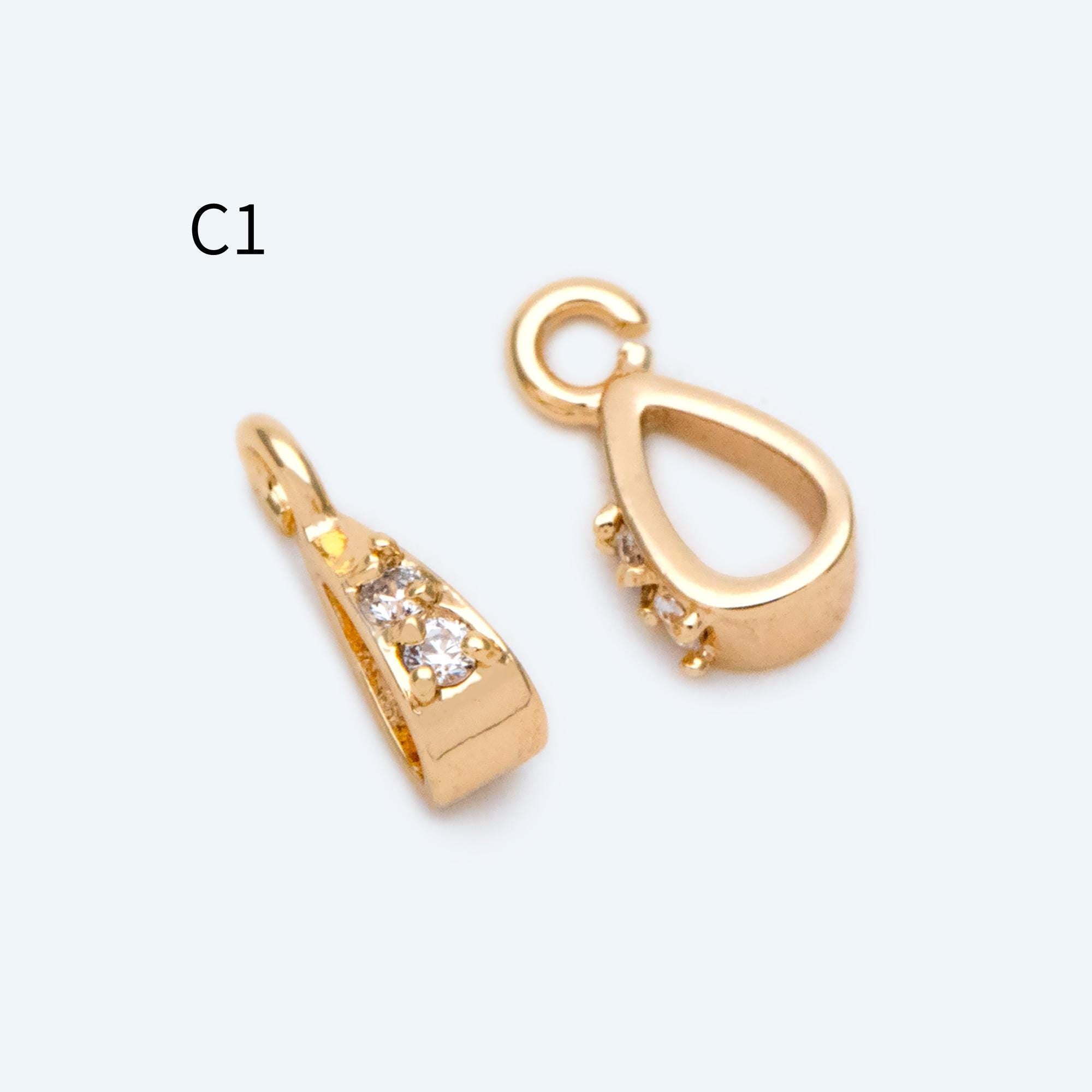 10pcs Gold/ Silver Tone Bail Connector, Gold/ Rhodium Plated Bails, Small Bail, Jewelry Bail, Pendant Bails, Metal Bails (GB-1468)