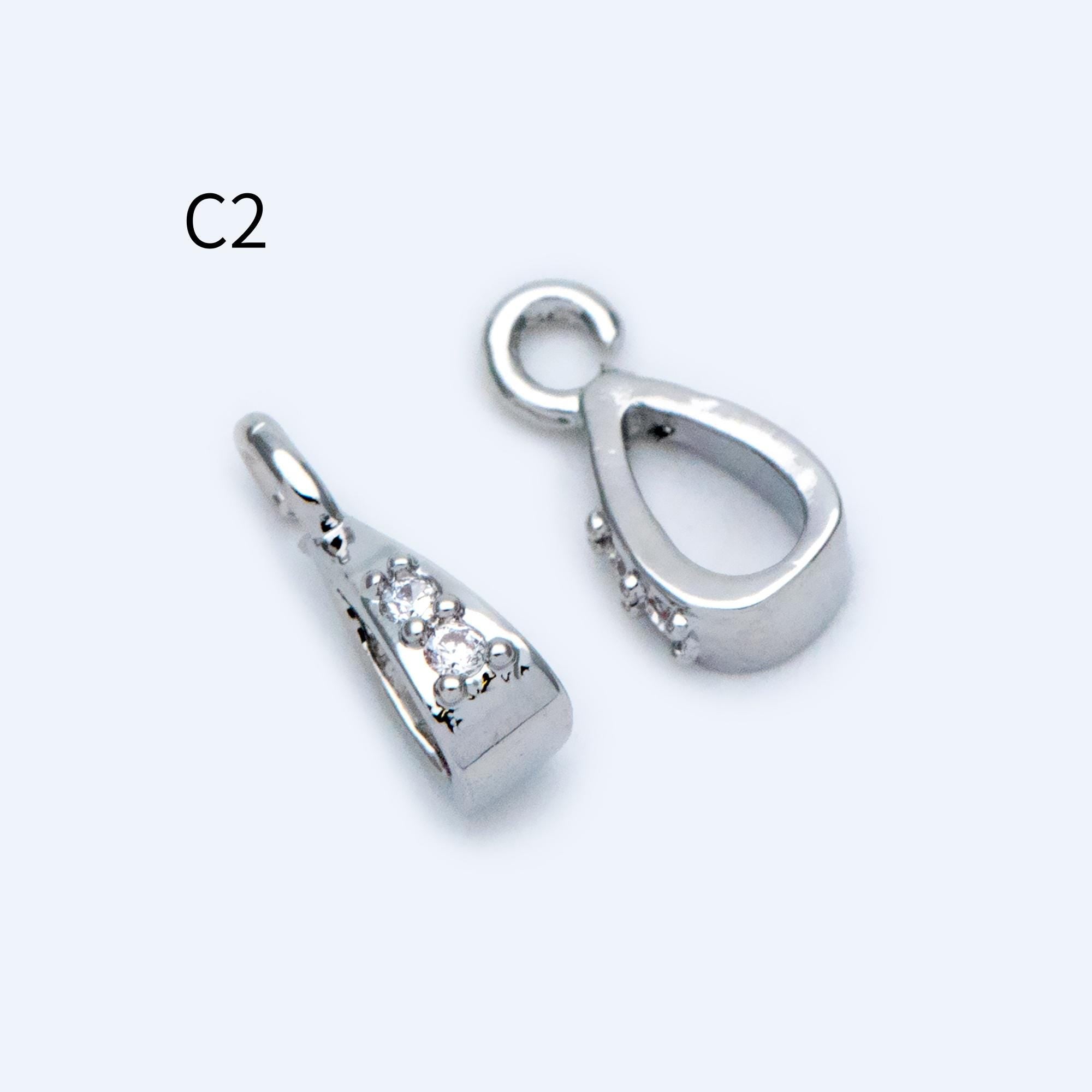 10pcs Gold/ Silver Tone Bail Connector, Gold/ Rhodium Plated Bails, Small Bail, Jewelry Bail, Pendant Bails, Metal Bails (GB-1468)