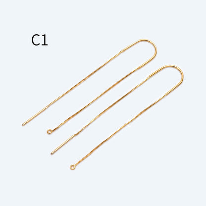10pcs Gold/ Silver/ Rose Gold Ear Threader Earrings, Earwire Thread with Jump Ring, Color Not Easily Tarnish (GB-333)